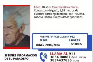 Buscan desesperadamente a un hombre de 78 aos