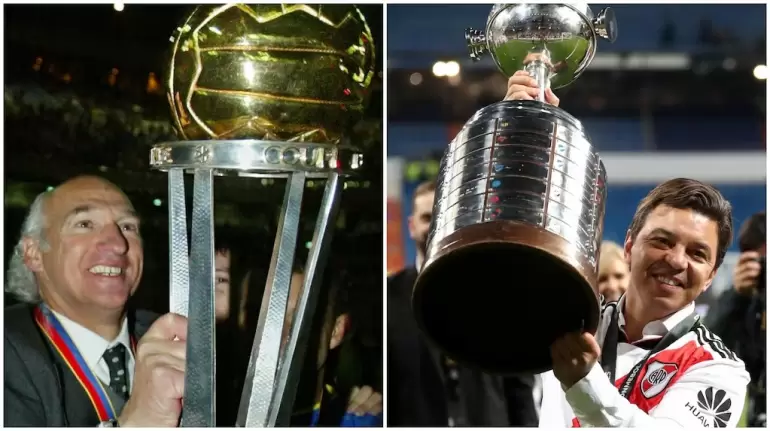 Carlos Bianchi y Marcelo Gallardo, emblemas del ftbol argentino. (Fotos: AFP y Reuters)