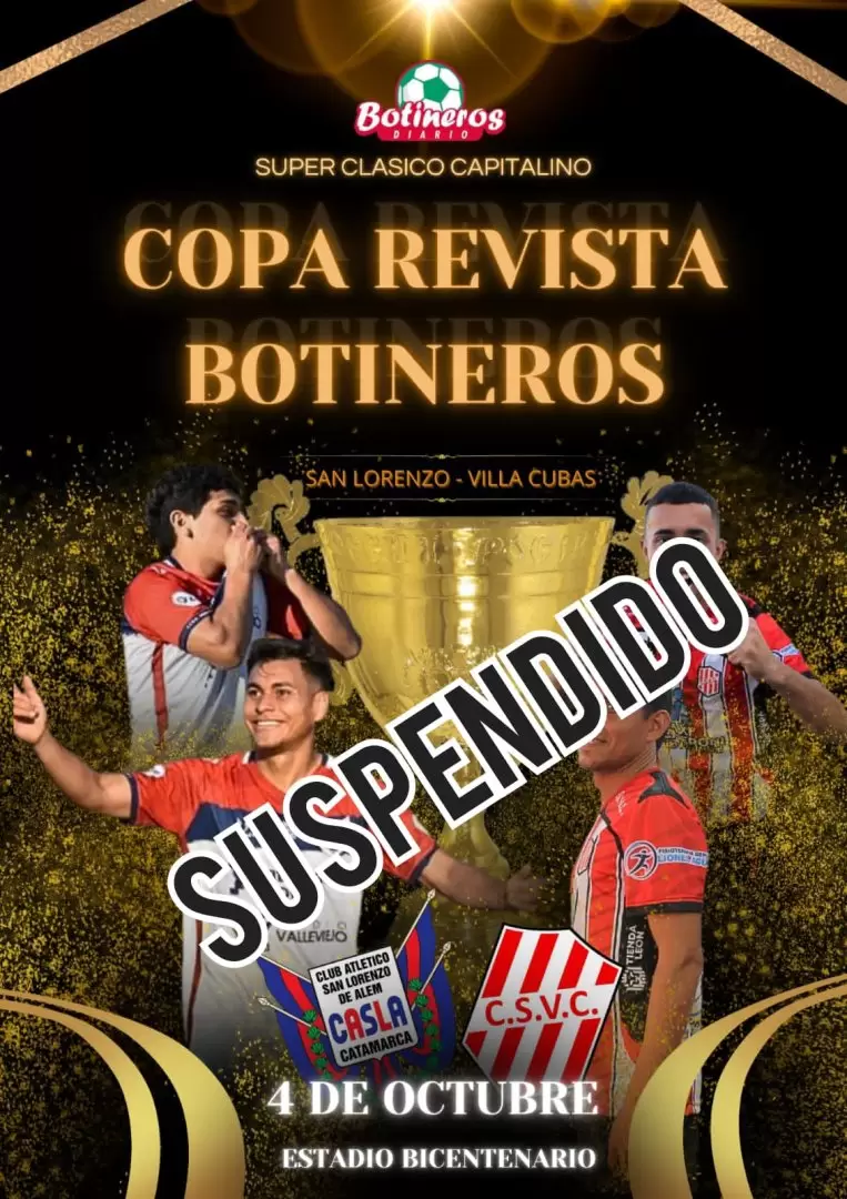 Copa Revista Botineros suspendido