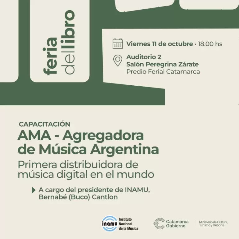 INAMU presenta la Agregadora de Música Argentina en la Feria del Libro
