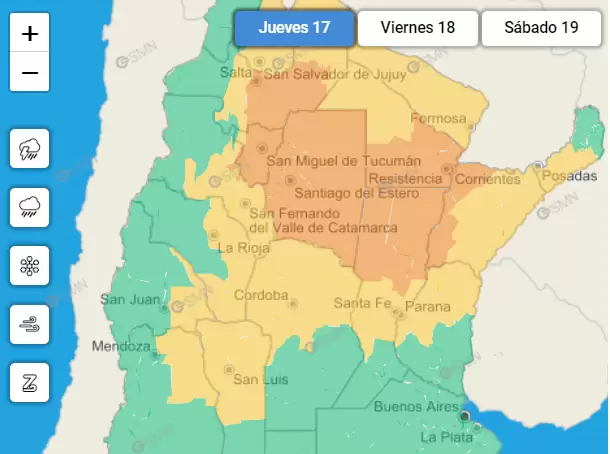 alerta amarilla jueves