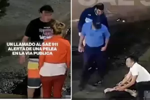 Un hombre agredi� a una mujer en la v�a p�blica y qued� grabado
