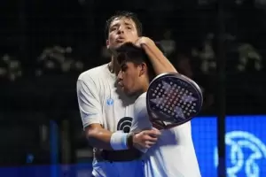 Agustn Tapia gan en el primer partido del Mundial de Pdel