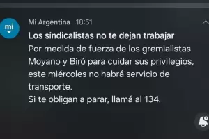 El Gobierno utiliz la app Mi Argentina contra el paro de transporte