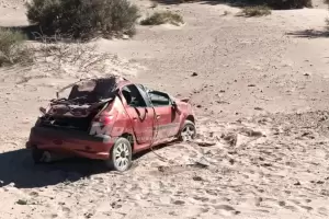 Volc un auto en la ruta 34 y el conductor result hospitalizado