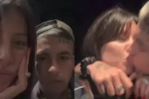 Wanda hizo un vivo con L-Gante para celebrar su noviazgo a los besos