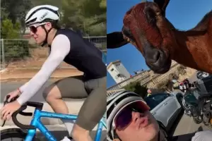 Colapinto sali a andar en bici y sorprendi con una divertida selfie: "Me encontr un goat"