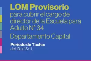 LOM provisorio para el cargo de director de la Escuela para Adultos N 34