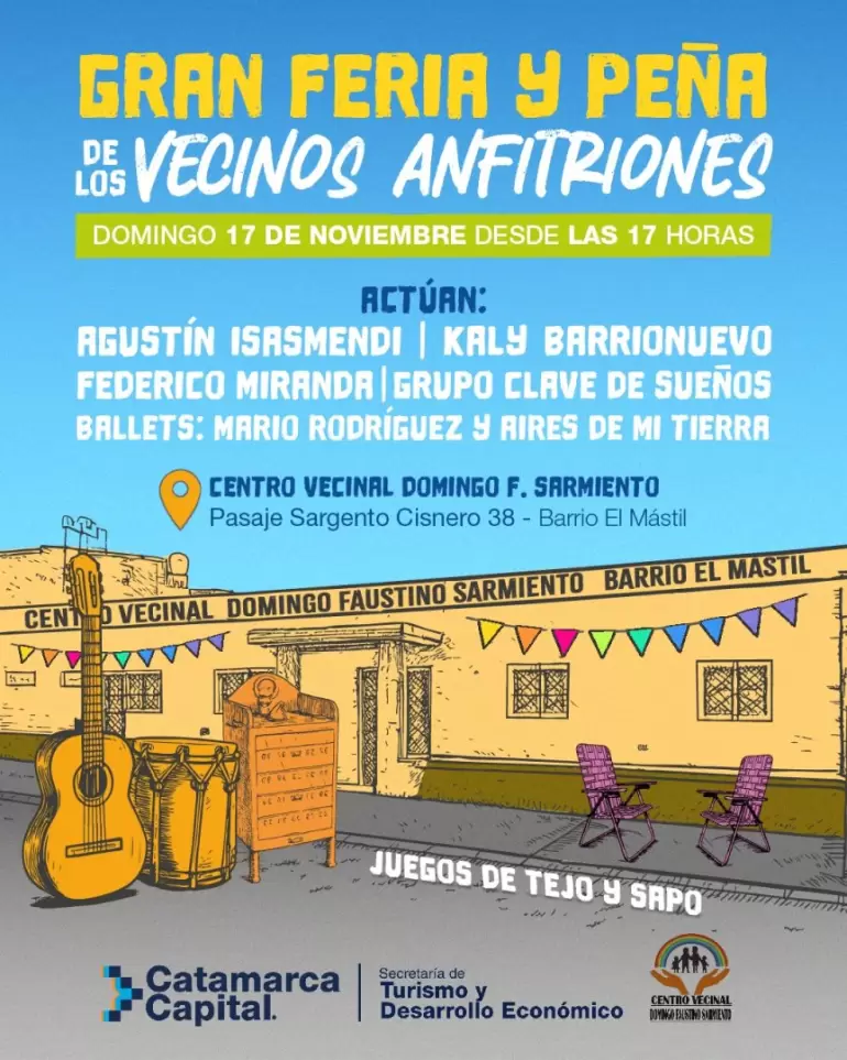 Domingo con Peña y Feria de los "Vecinos Anfitriones" en el Barrio El Mástil