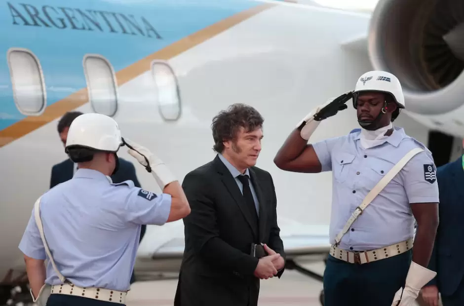 Milei llegando a Brasil
