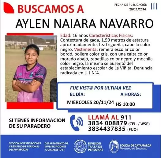 Buscan desesperadamente a una adolescente de 16 a�os