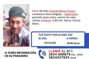 Buscan desesperadamente a un hombre de 68 aos