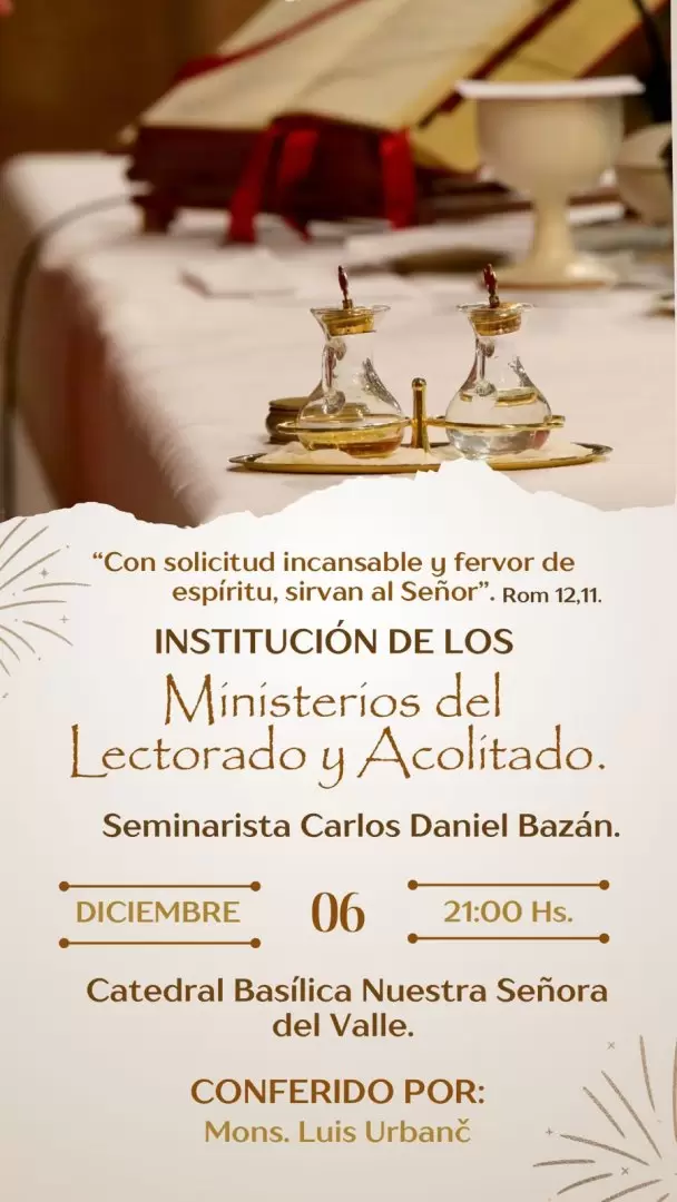 Seminarista recibir el Lectorado y el Acolitado