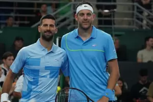 Juan Martn del Potro derrot en dos sets a Novak Djokovic en su emotivo partido de despedida