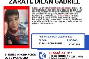 Buscan intensamente a un menor de 13 aos