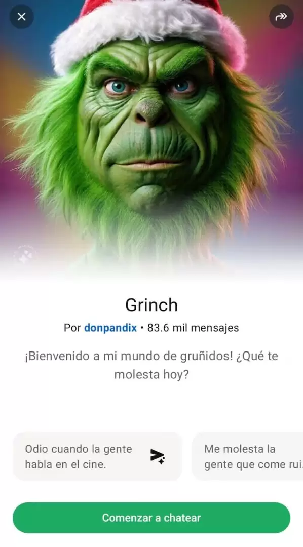 Paso a paso para chatear con el Pap Noel. (Foto: captura de WhatsApp).