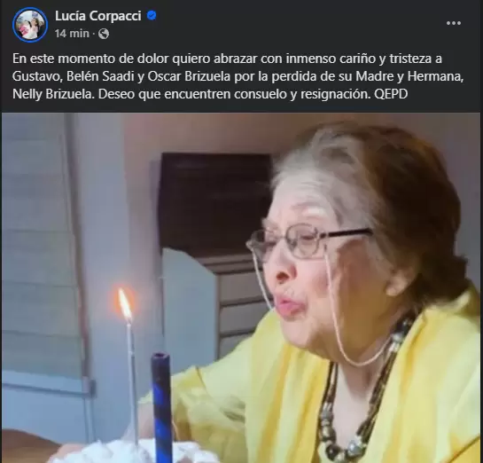 Lucia Corpacci despidi a Nelly, madre de Saadi