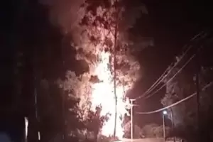 Un rayo caus un incendio en Capayn