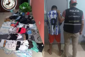 Policas recuperan indumentaria robada de un local de ropa