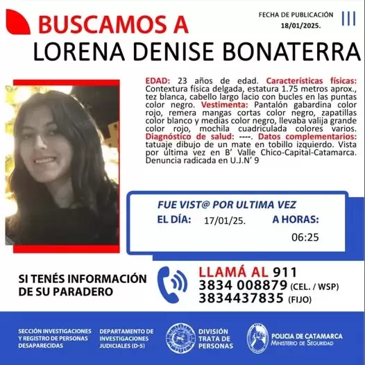 Buscan desesperadamente a una joven de 23 aos
