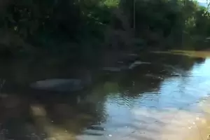 Rotura de cao de agua en Valle Viejo: se form una importante laguna