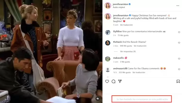 La actriz se hart de los comentarios sobre el supuesto romance con Obama y cerr los comentarios en Instagram. (Foto: Instagram/@jenniferaniston).