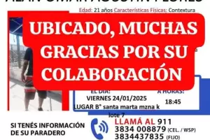 Encontraron a Alan, el joven de 21 aos