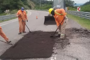 Cuesta del Totoral: Vialidad Nacional trabaja en el bacheo