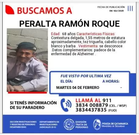 Buscan desesperadamente a un hombre de 68 aos