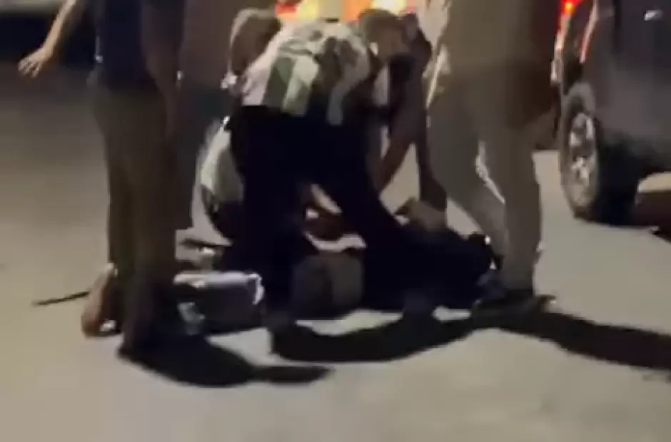 Momento de una de las detenciones de anoche