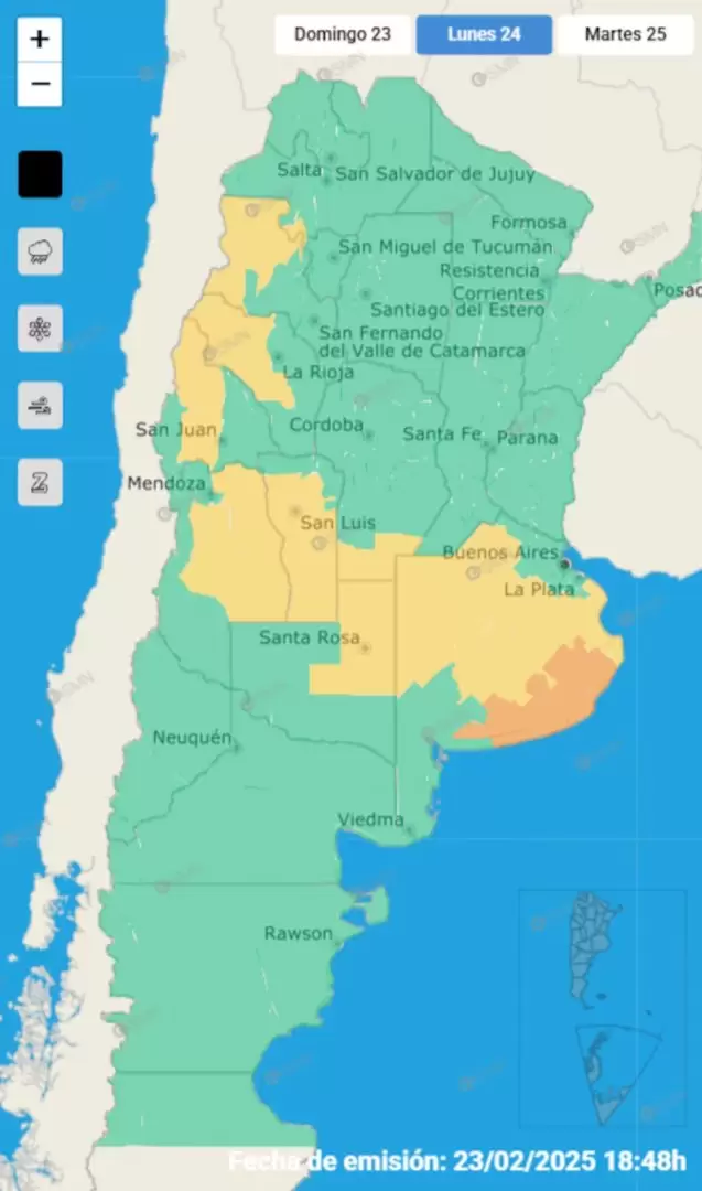 Zonas bajo alerta por tormentas. (Foto: SMN)