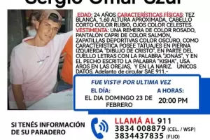 Intensa bsqueda de un joven de 24 aos