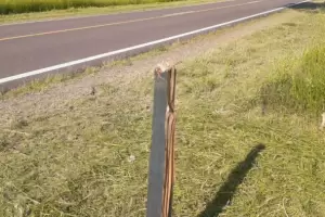 Robaron se�ales viales en Ruta Nacional 64