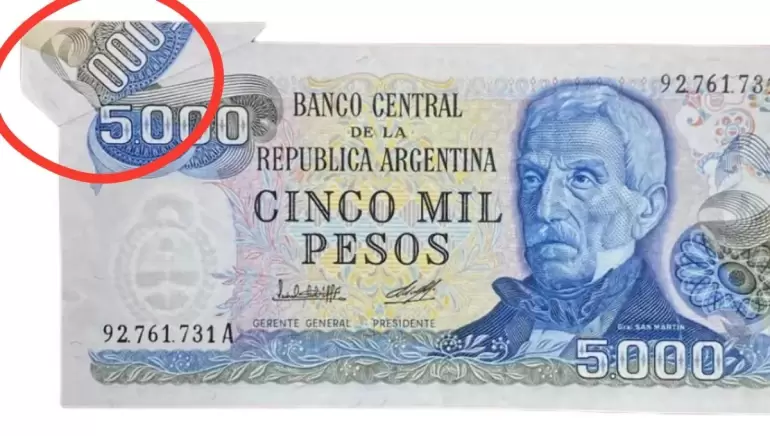 El billete argentino de cinco pesos que puede darte m�s de $300.000: a qu� se debe
