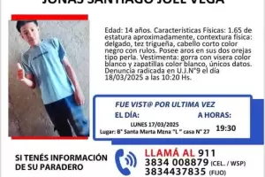 Intensa bsqueda de un menor de 14 aos