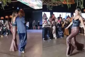 Pampita se tropez en un desfile y tuvo que ser asistida
