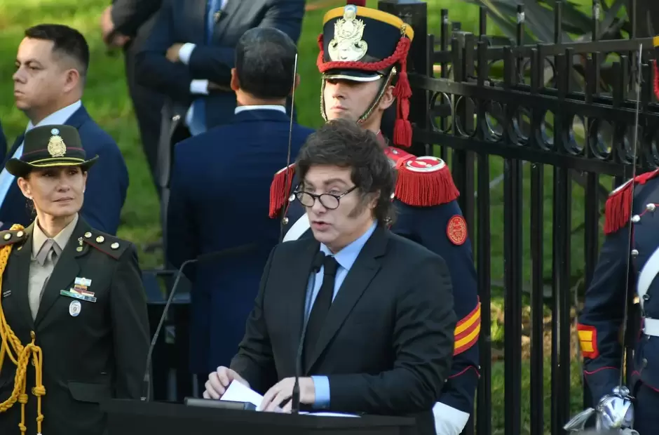 Milei en el acto por Malvinas