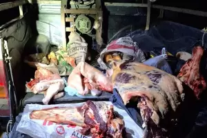 Decomisaron carne y secuestraron un arma de fuego en La Paz