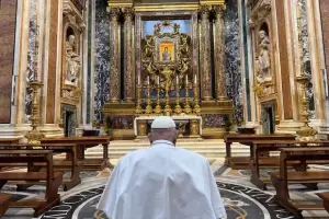 Francisco visit la Baslica de Santa Mara la Mayor antes de la Semana Santa