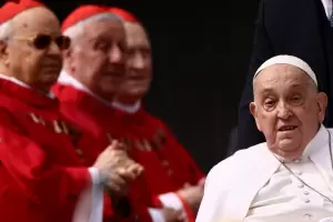 Francisco apareci nuevamente de sorpresa durante la misa del Domingo de Ramos