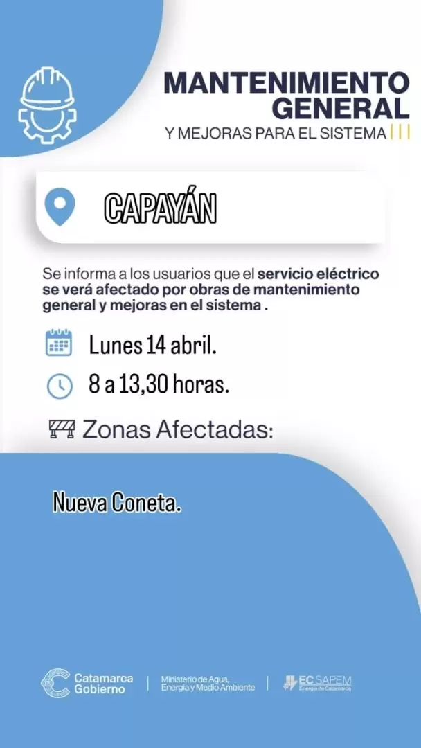 cortes de ec sapem lunes