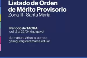 Lanzan periodo de tacha y provisorio para zona III