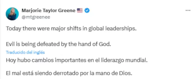 El indignante posteo de una diputada de Trump celebrando la muerte de Francisco