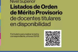 LOM provisorio y tacha para docentes titulares en disponibilidad del nivel superior