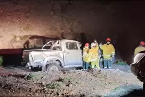 Impactante vuelco en Guanchn: el conductor fue hospitalizado