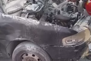 Susto: se incendi un automvil en la Capital