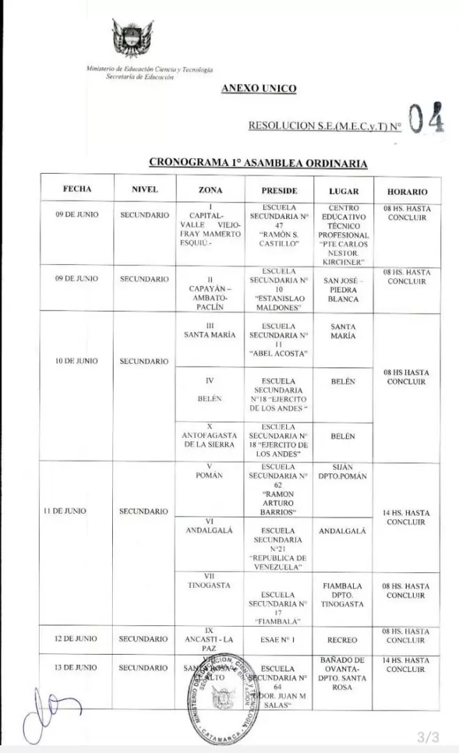asamblea resolucion 4 y 5