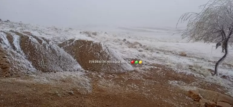 Lleg la nieve a Villa Vil en Beln