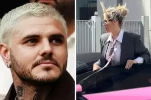La reaccin de Mauro Icardi al ver su Lamborghini ploteado de rosa por Wanda Nara