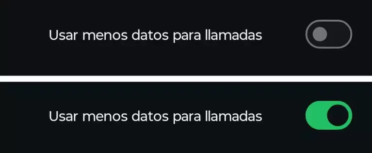 La activacin de la opcin que reduce el consumo de datos durante las llamadas. (Foto: WhatsApp).